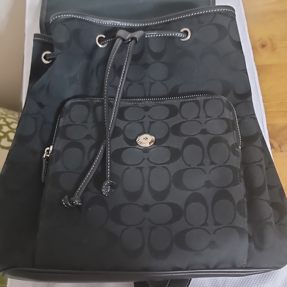 Coach Black Monogram Backpack - Picture 3 of 7